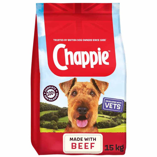 Chappie Complete Beef and Whole Grain Cereal Dry Dog Food 15kg