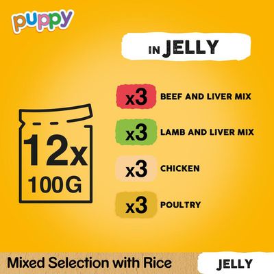 Pedigree Wet Puppy Food Mixed in Jelly Pouches