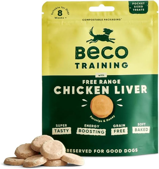 Beco Free Range Chicken Liver Dog Treats with Parsnip & Honey 60g