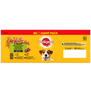 Pedigree Wet Adult Dog Food Mixed in Gravy Giant Pack 80 x 100g Pouches