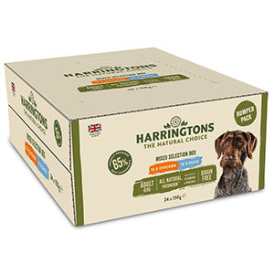 Harringtons Complete Grain Free Mixed Bumper Adult Wet Dog Food 24x150g Trays