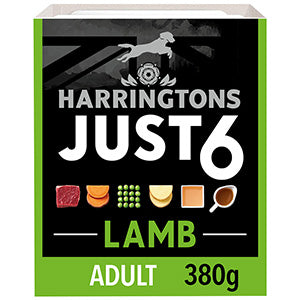 Harringtons Just 6 Complete Wet Adult Dog Food Lamb 380g Tray