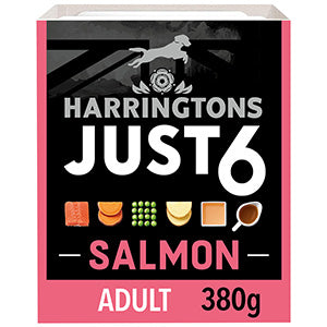 Harringtons Just 6 Complete Wet Adult Dog Food Salmon 380g Tray