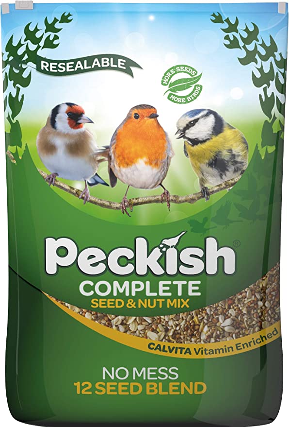 Peckish Complete Seed and Nut No Mess Wild Bird Food Mix, Natural