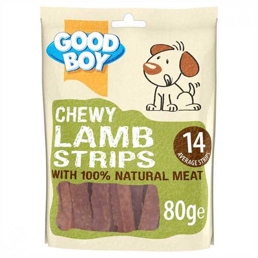Good Boy Pawsley Chewy Strips Dog Treats - Lamb - 80g