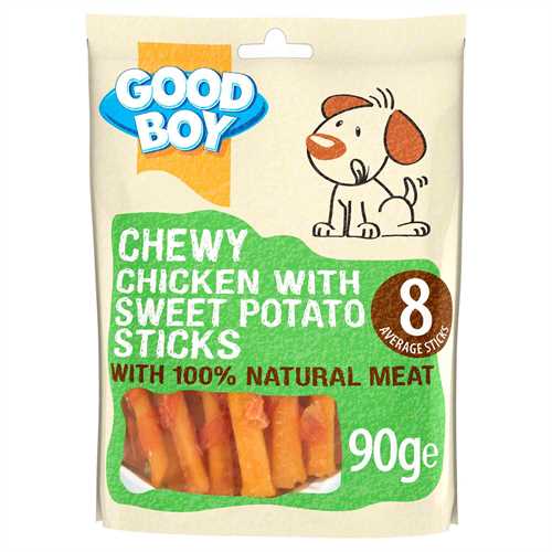 Good Boy Pawsley Chewy Chicken Sticks with Sweet Potato Dog Treats - 90g