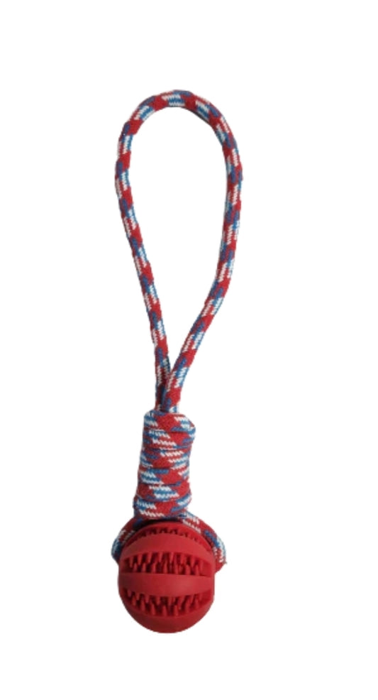 Dog Toy Rubber Ball With Pull Rope