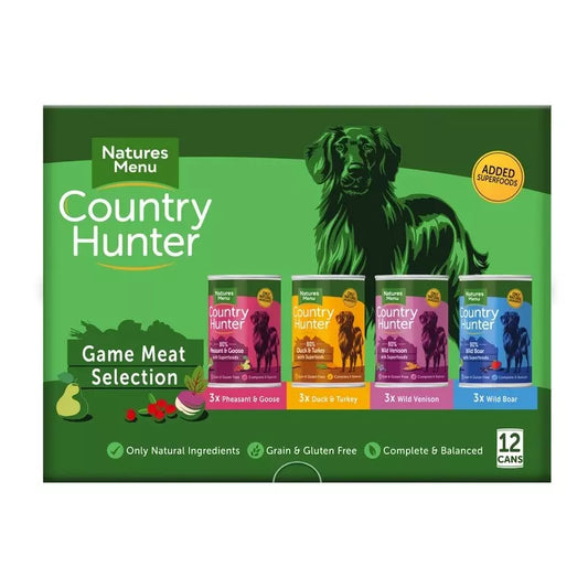 Natures Menu Country Hunter Game Meat Selection Wet Adult Dog Food 12 x 400g Cans