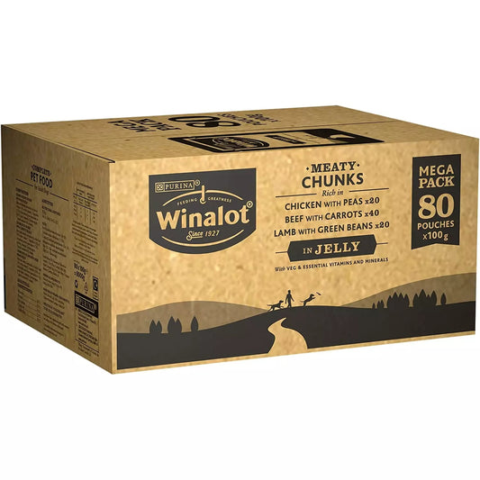 Winalot Wet Adult Dog Food Mixed in Jelly 80x100g Pouches
