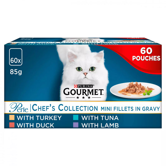 Gourmet Perle Cat Food Chefs Collection Mixed 60x85g