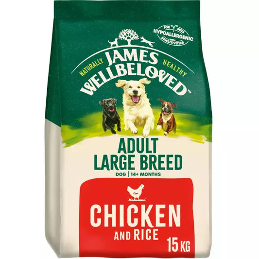 James Wellbeloved Large Breed Dry Adult Dog Food Chicken and Rice 15kg