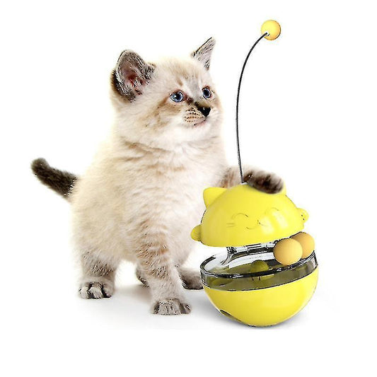 Cat Kitten Interactive Toy Balance Swing Car Tumbler Chasing Ball Feeder - Pets Universe