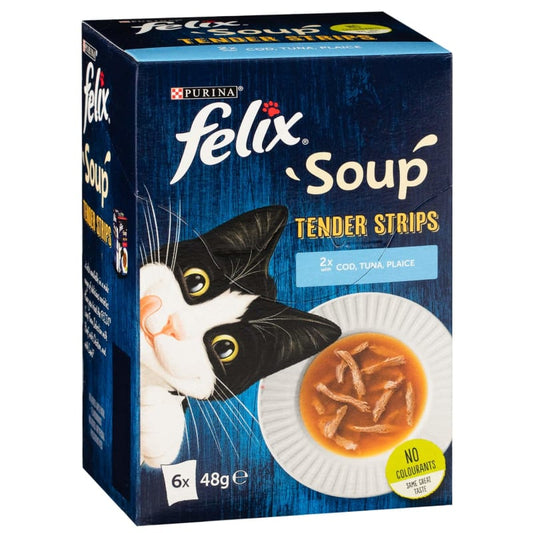 Felix Soup Cat Food Soup Tender Strips 6 x 48g - Pets Universe
