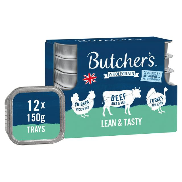 Butcher's Lean & Tasty Low Fat Dog Food Trays 12x150g