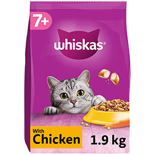 Whiskas 7+ Chicken Dry Adult Cat Food 1.9kg