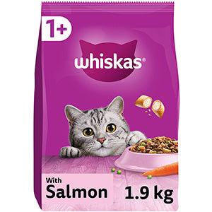 Whiskas 1+ Salmon Dry Adult Cat Food 1.9kg