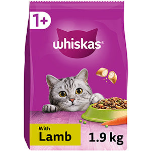 Whiskas Dry 1+ Adult Cat Food Lamb 1.9kg
