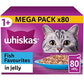Whiskas Wet 1+ Adult Cat Food in Jelly Fish Favourites 80x85g Pouches