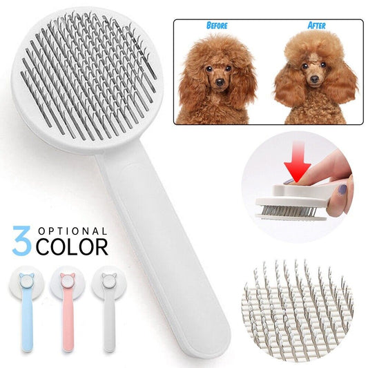 Self-cleaning Pet Dog Cat Brush Grooming Slicker Slicker Massage Hair Comb - Pets Universe