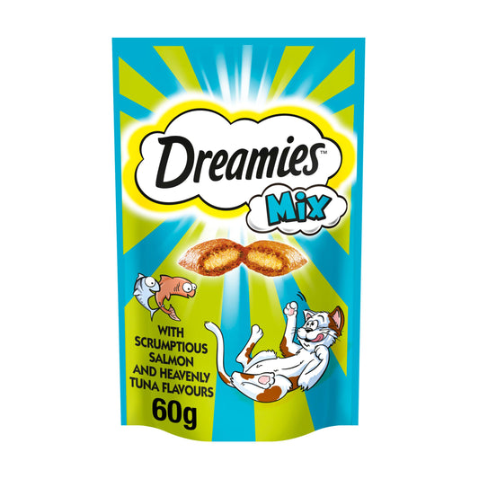 Dreamies Pride Mix Cat Treat Biscuits with Salmon & Tuna 60g - Pets Universe