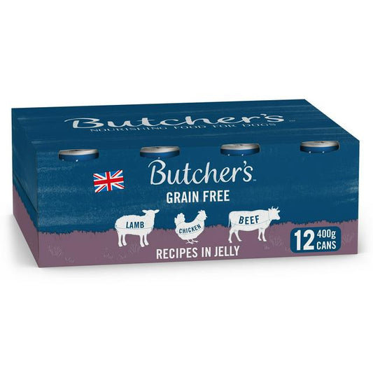 Butcher's Recipes in Jelly Dog Food Tins 12x400g - Pets Universe