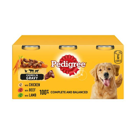 Pedigree Adult Wet Dog Food Tins Country Casseroles in Gravy 6 x 400g - Pets Universe
