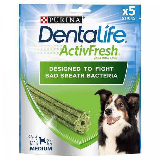 Dentalife Activfresh Medium Dog Treat Dental Chew Stick x5 - Pets Universe