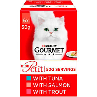 Gourmet Mon Petit Cat Food 6 x 50g - Fish Trout - Pets Universe