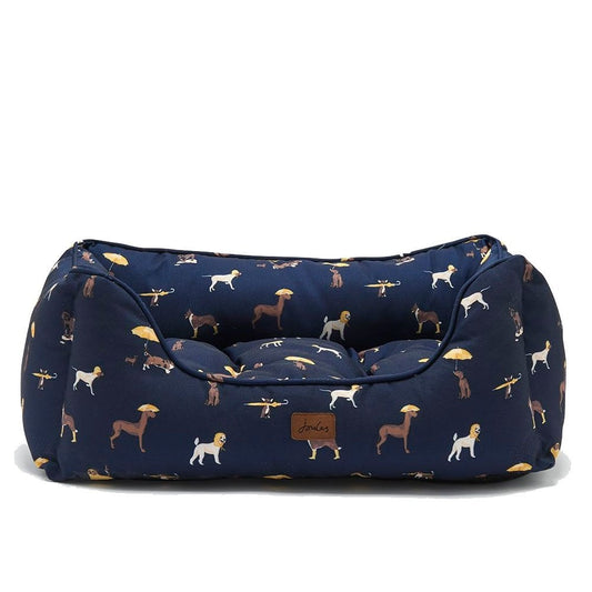 Joules Sleeping Dogs Print Dog Box Bed - Small - Pets Universe