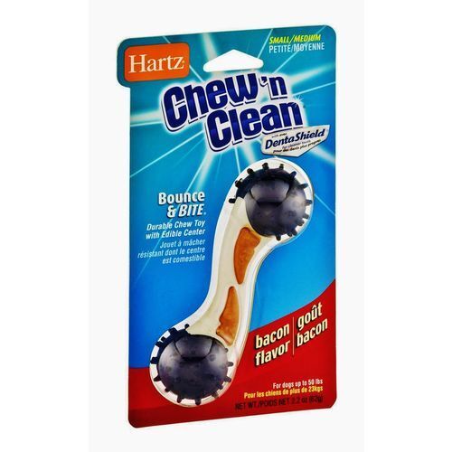 Hartz Chew N Clean Bounce & Bite Dog Toy, Small, Bacon Flavor. - Pets Universe