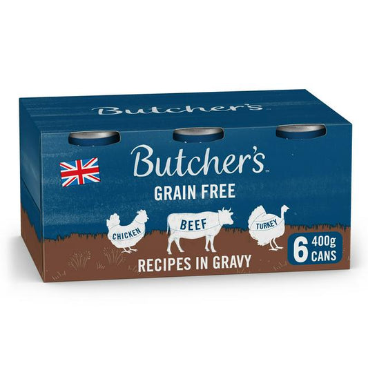 Butcher's Recipes in Gravy Dog Food Tins 6x400g - Pets Universe